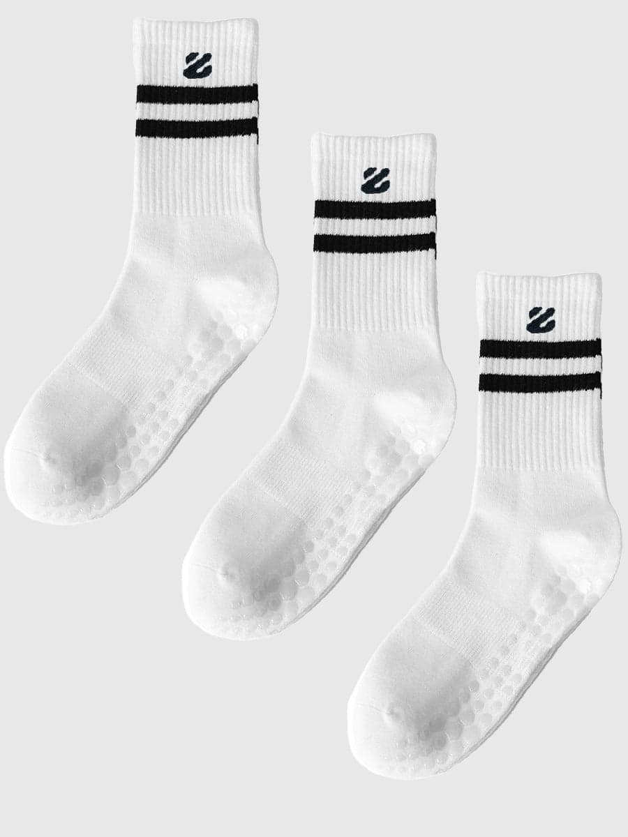 3 Pairs Non-Slip Grip Socks for Yoga Pilates Gym & Everyday Wear