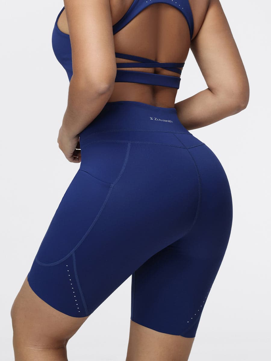 8-Inch High-Waist Running Shorts with Zip Pocket
