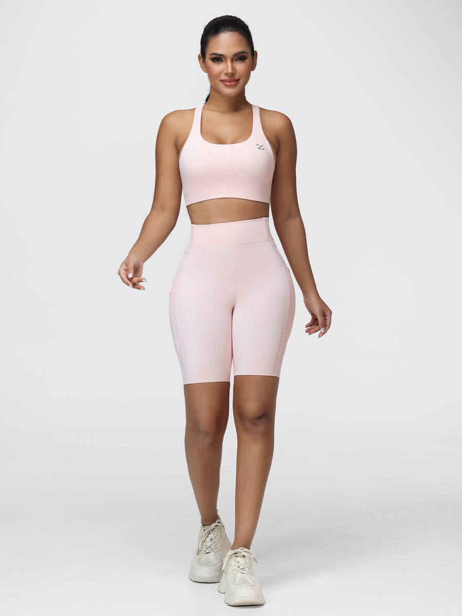 8-Inch Running Set with Lightweight Sports Bra and Pocket Shorts