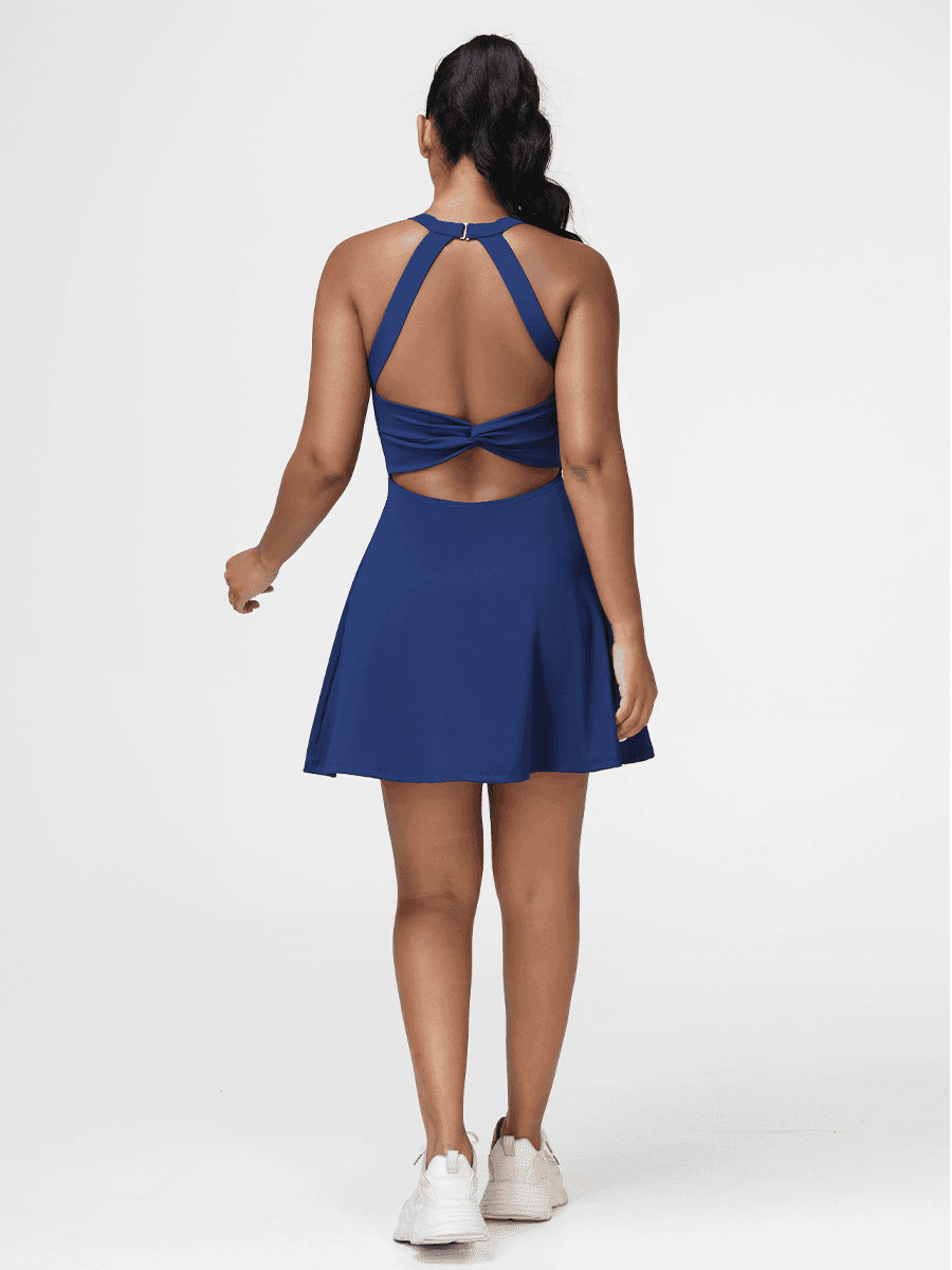 One-Piece Activewear Dress with Stretchy Built-In Shorts & Bra