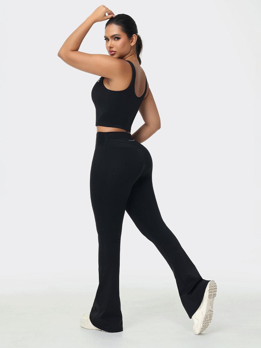 Flare Leggings & Longline Sports Bra Women's Gym Set