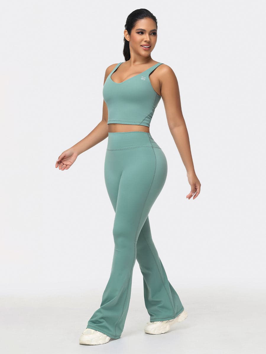 Flare Leggings & Longline Sports Bra Women's Gym Set