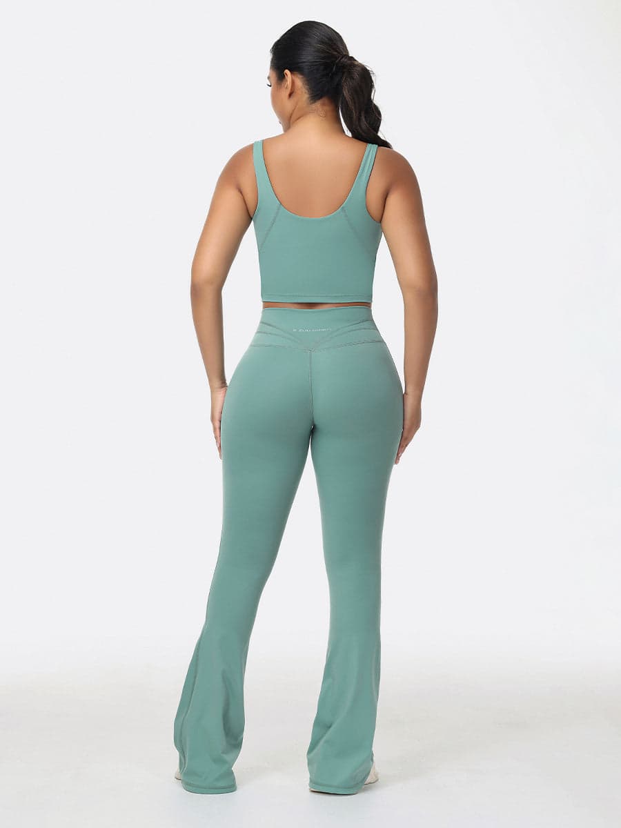 Flare Leggings & Longline Sports Bra Women's Gym Set