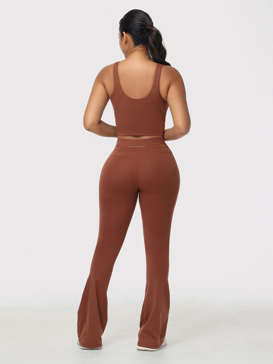Flare Leggings & Longline Sports Bra Women's Gym Set