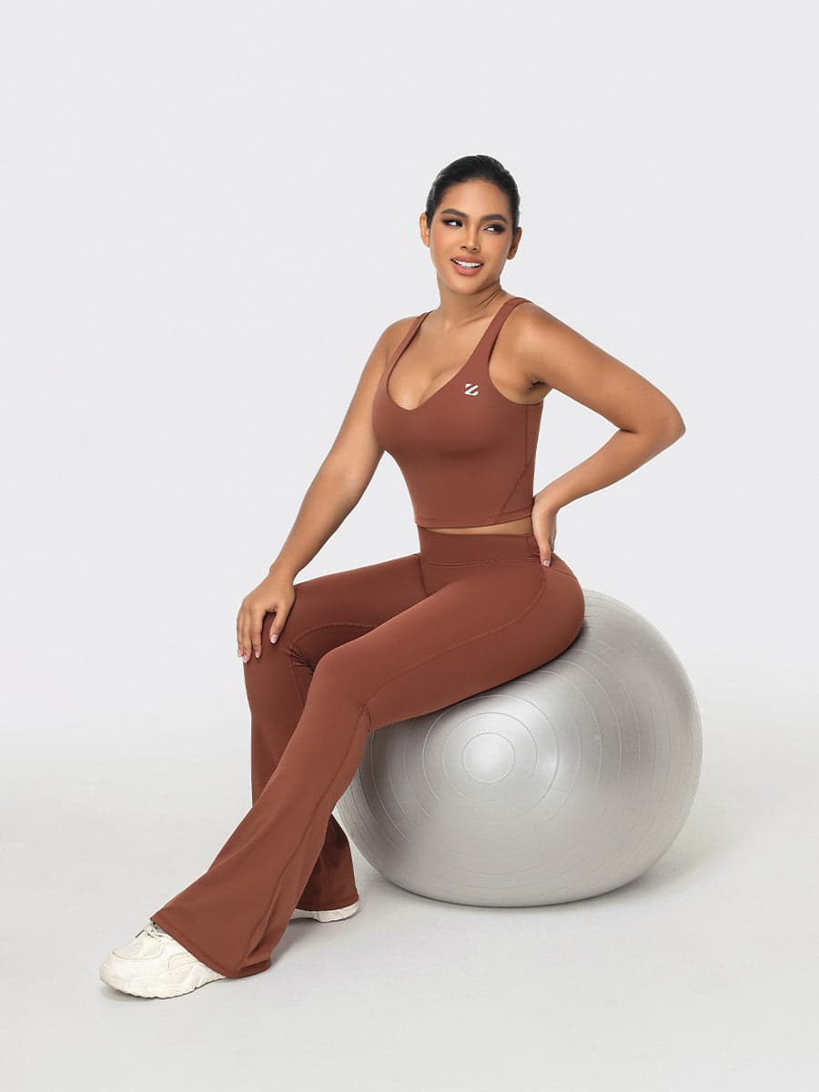 Flare Leggings & Longline Sports Bra Women's Gym Set