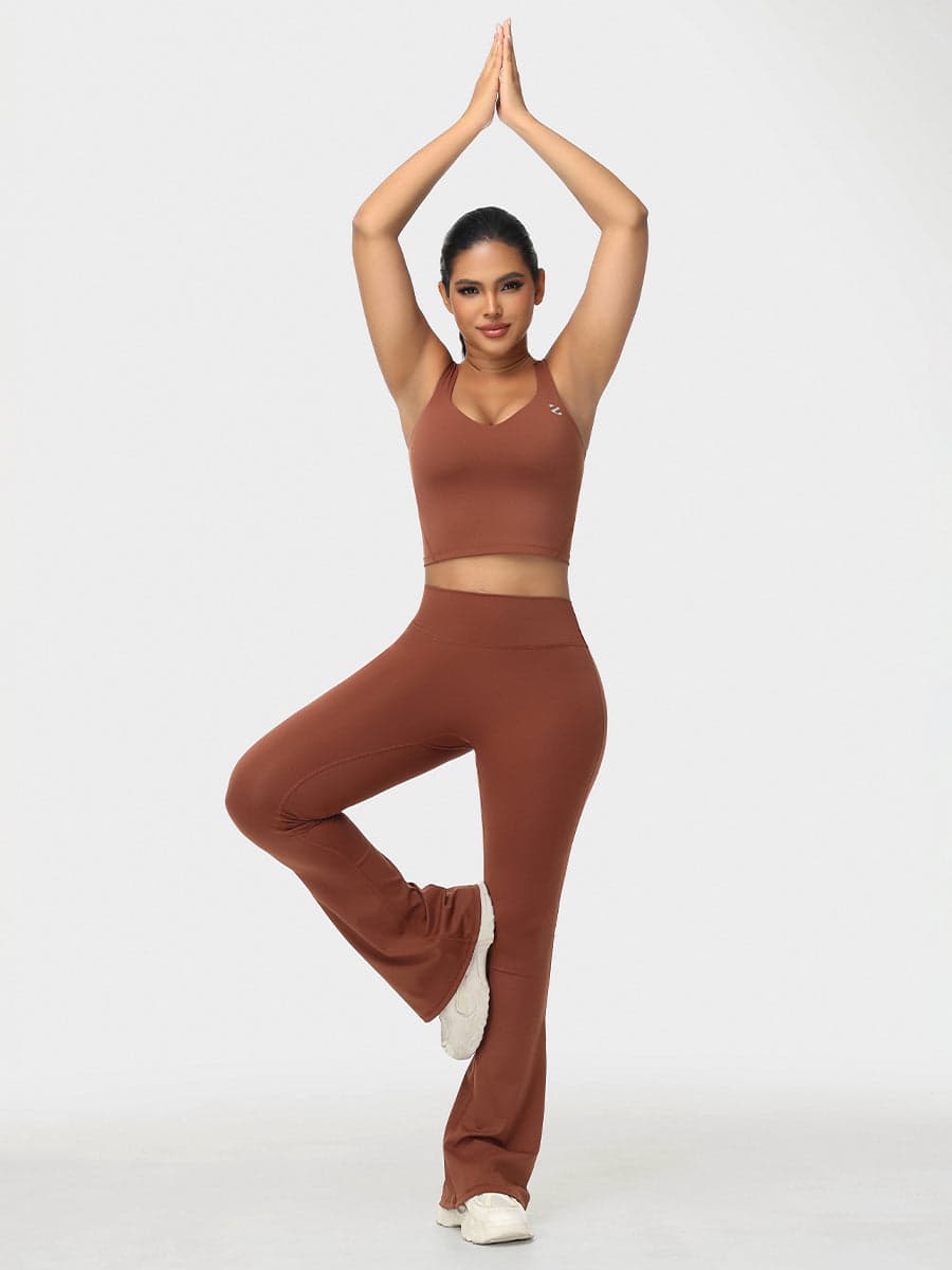 Flare Leggings & Longline Sports Bra Women's Gym Set