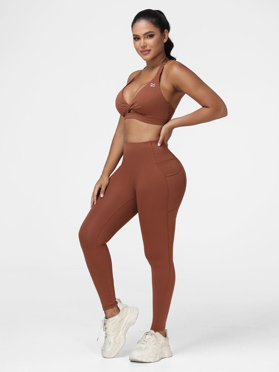 Gym Set Adjustable Sports Bra & Hip-Lifting Leggings