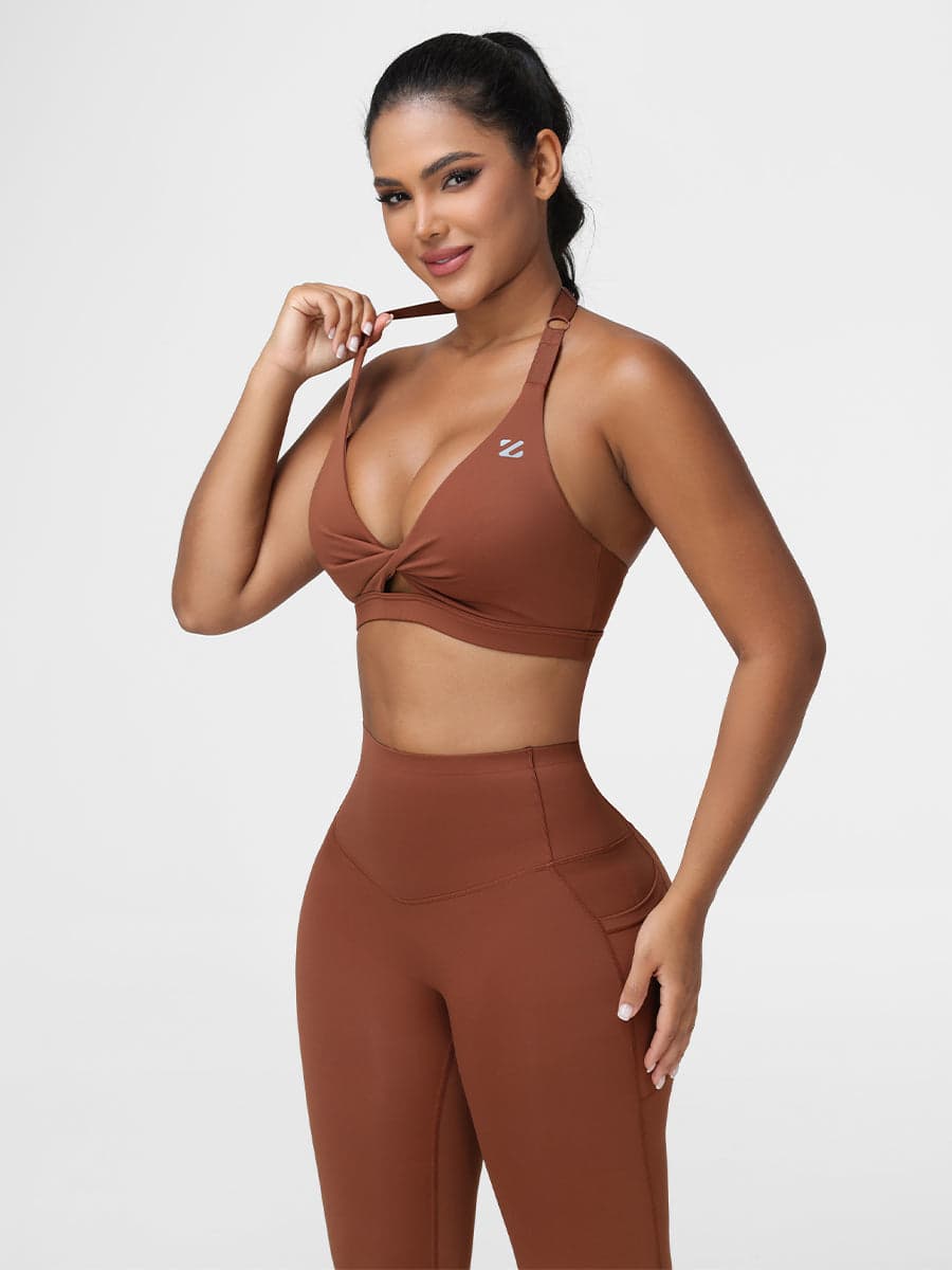 Gym Set Adjustable Sports Bra & Hip-Lifting Leggings