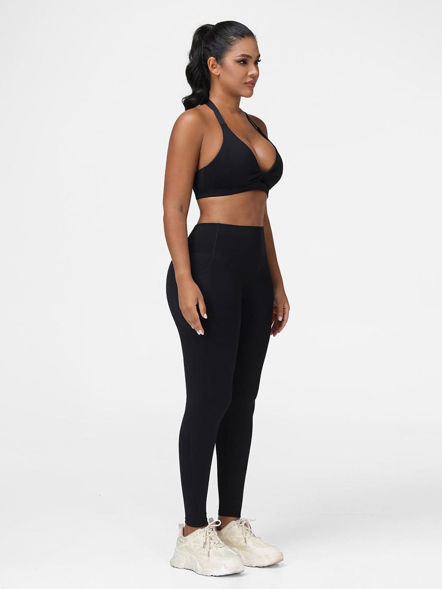 Gym Set Adjustable Sports Bra & Hip-Lifting Leggings