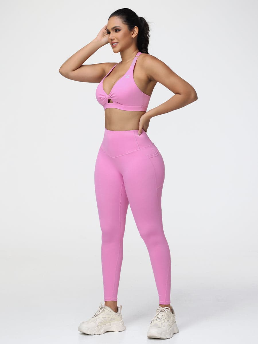 Gym Set Adjustable Sports Bra & Hip-Lifting Leggings