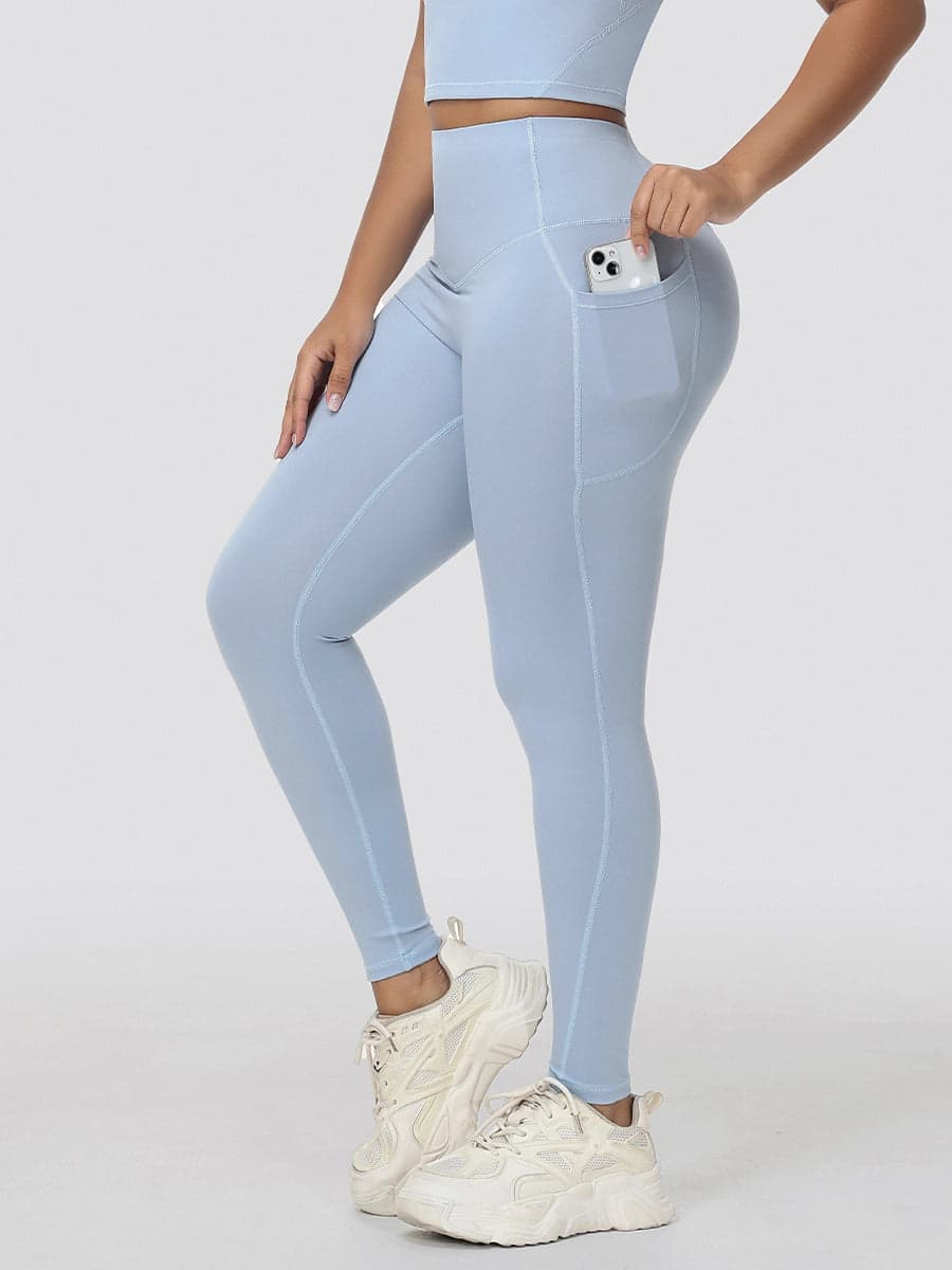 High Waisted Tummy Control Butt Lifting Leggings with Pockets