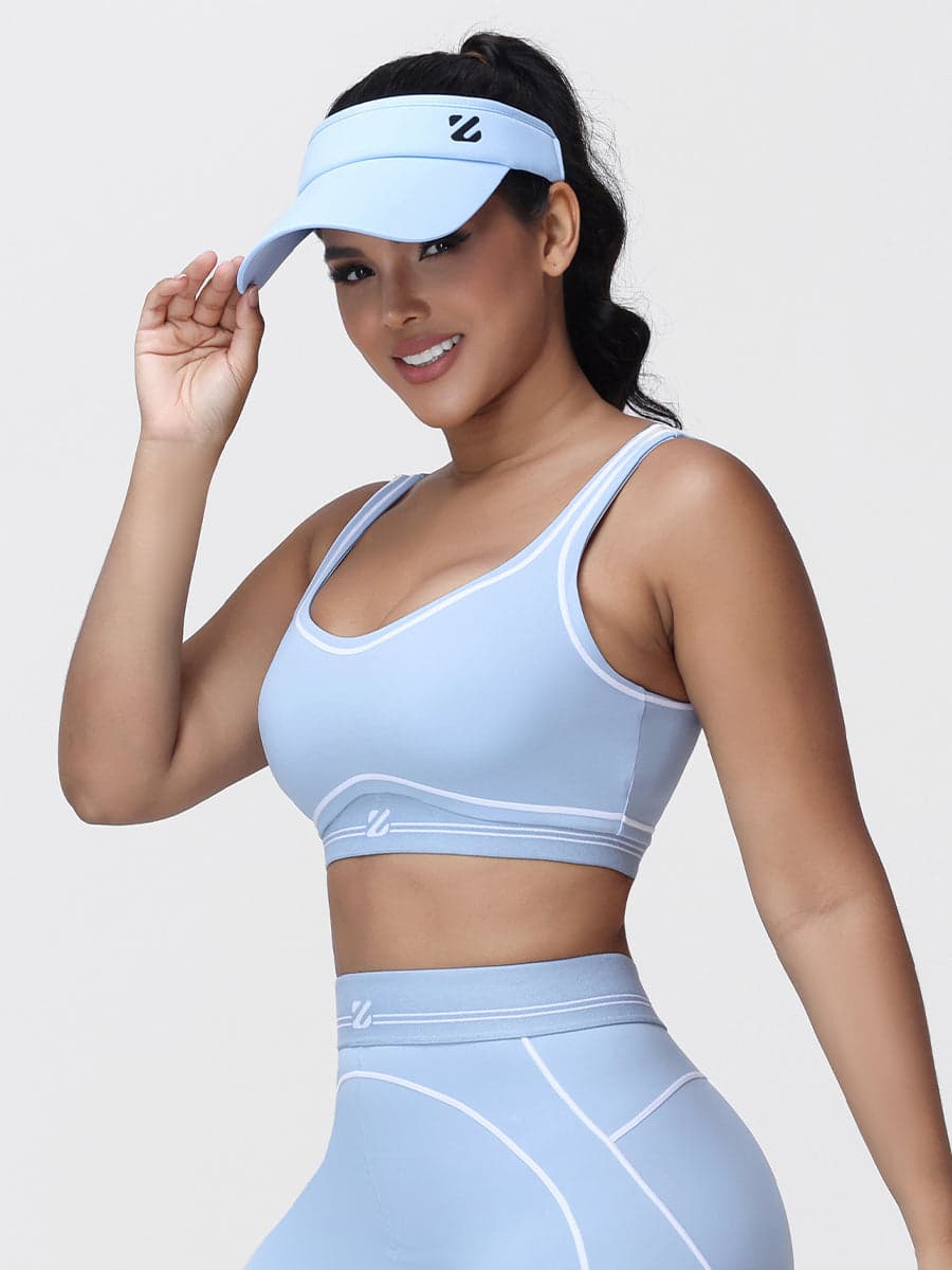 Contrast Piping Sports Bra for Women with U-Back