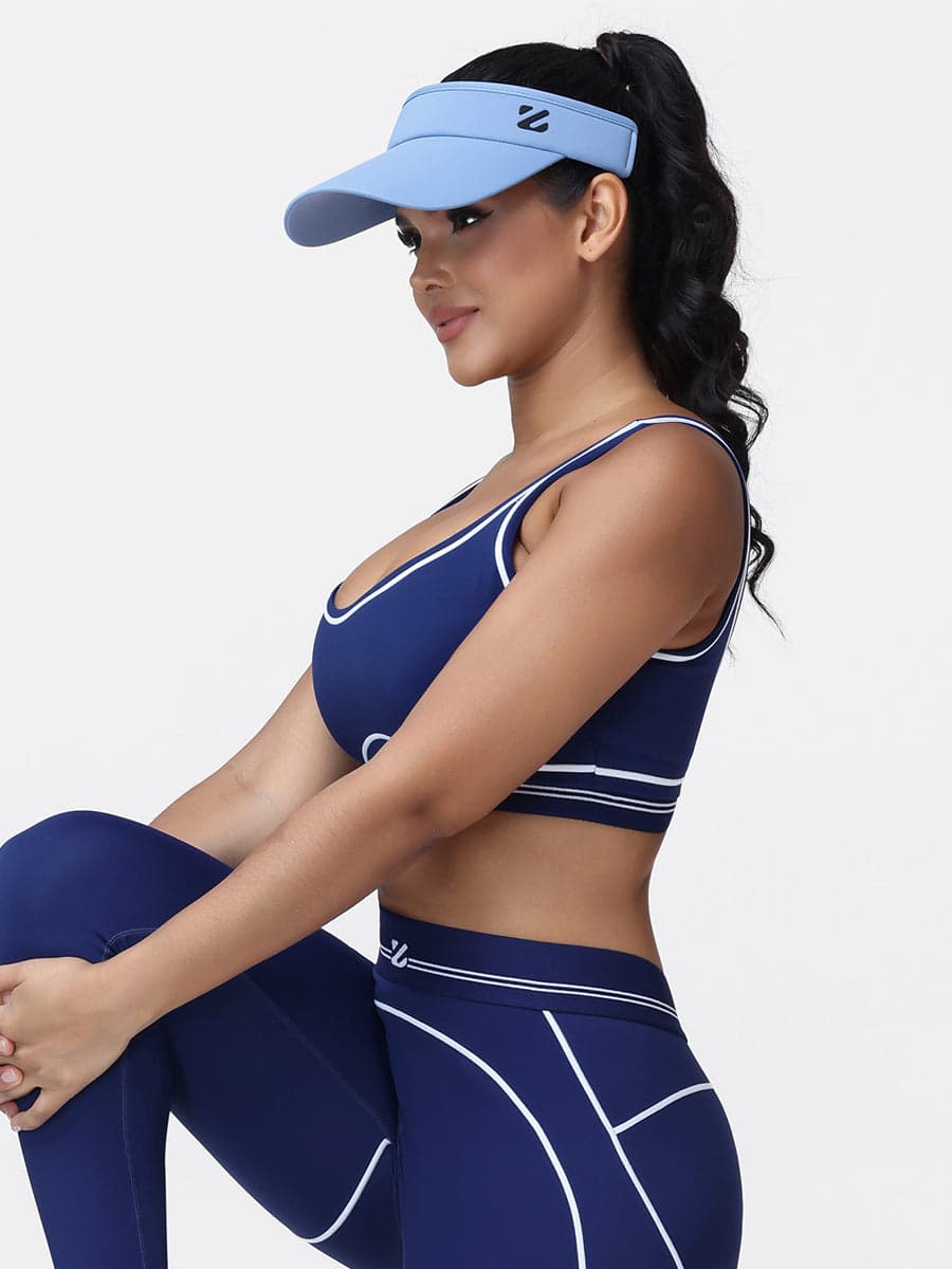 Contrast Piping Sports Bra for Women with U-Back