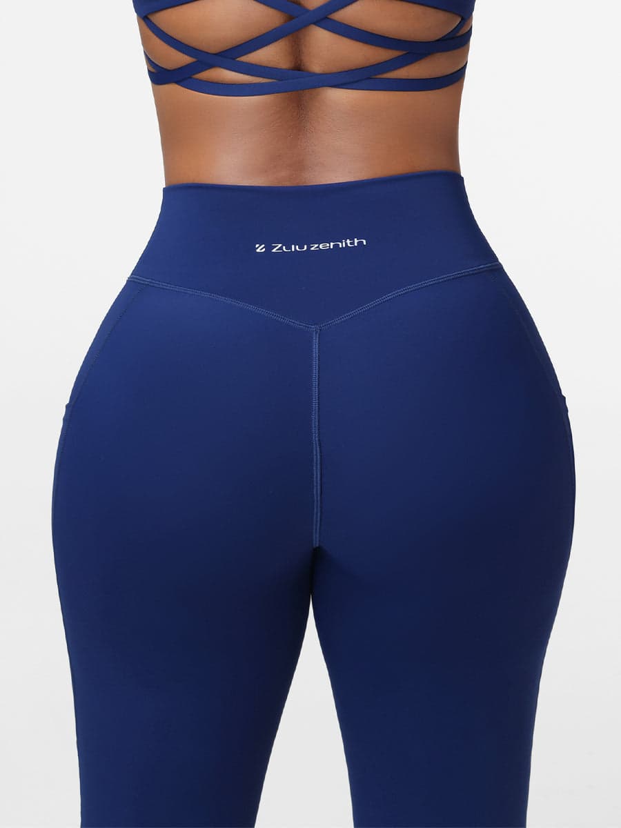 Cross Waist Pocket Leggings for Women High Waisted Gym Tights