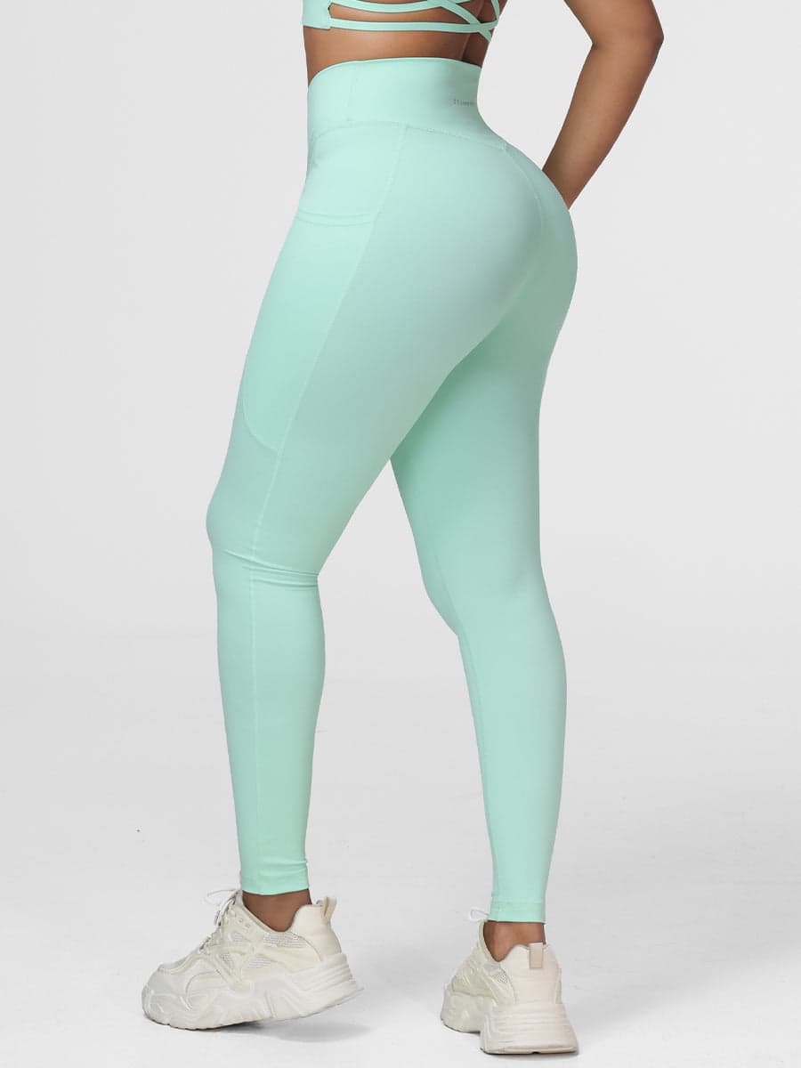 Cross Waist Pocket Leggings for Women High Waisted Gym Tights