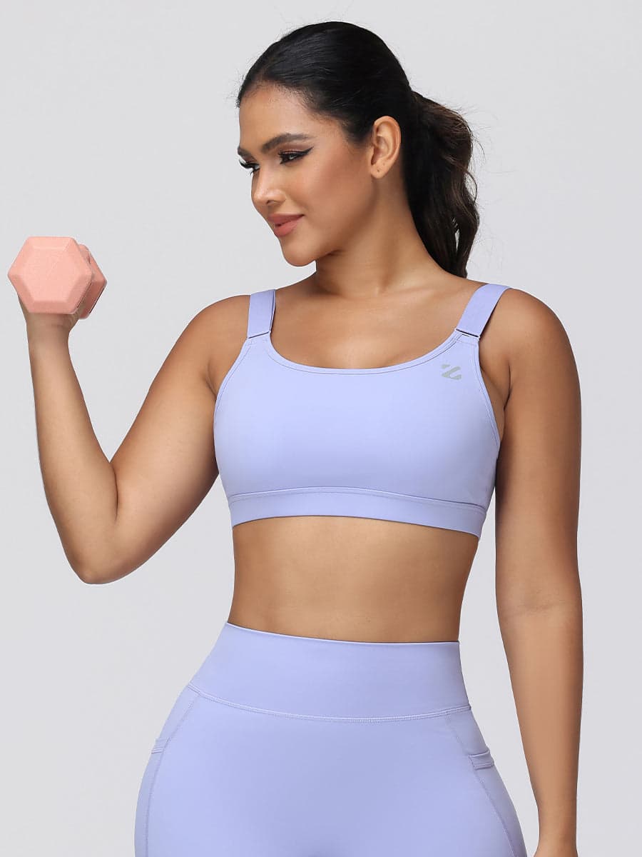 high impact sports bra purple