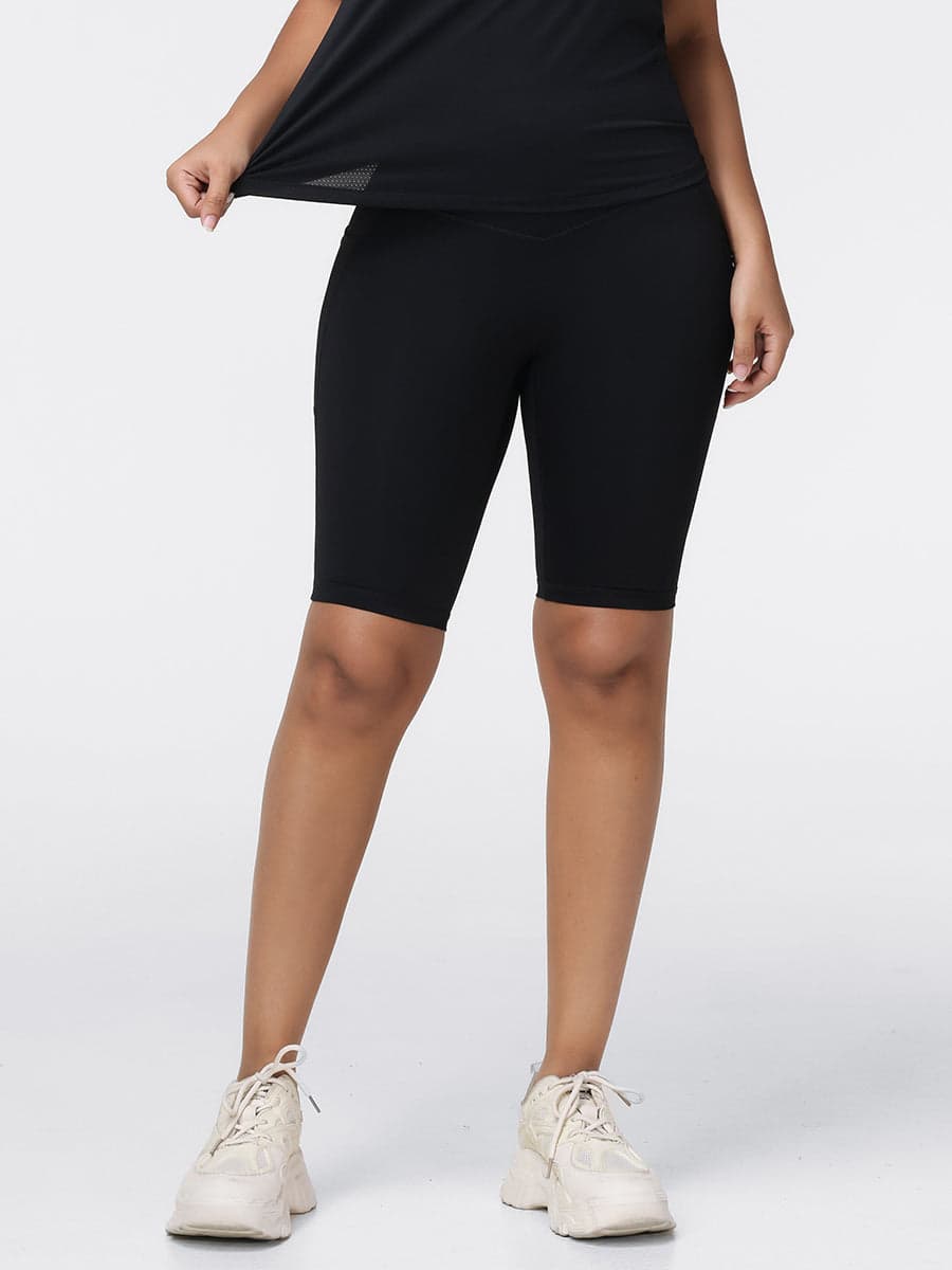 Women’s High Rise Knee-Length Pocket Shorts