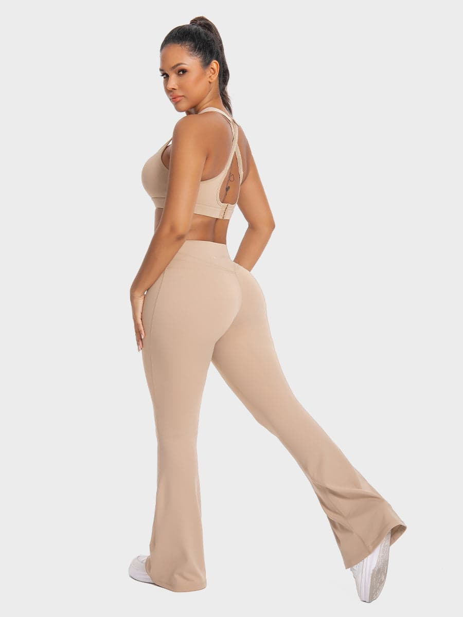 High-Support Active Wear Beige Matching Set
