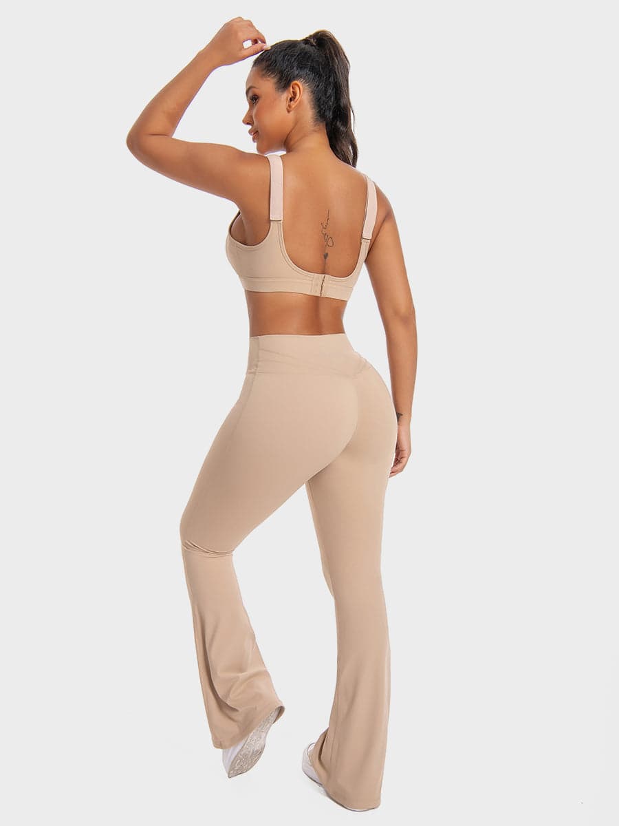 High-Support Active Wear Beige Matching Set