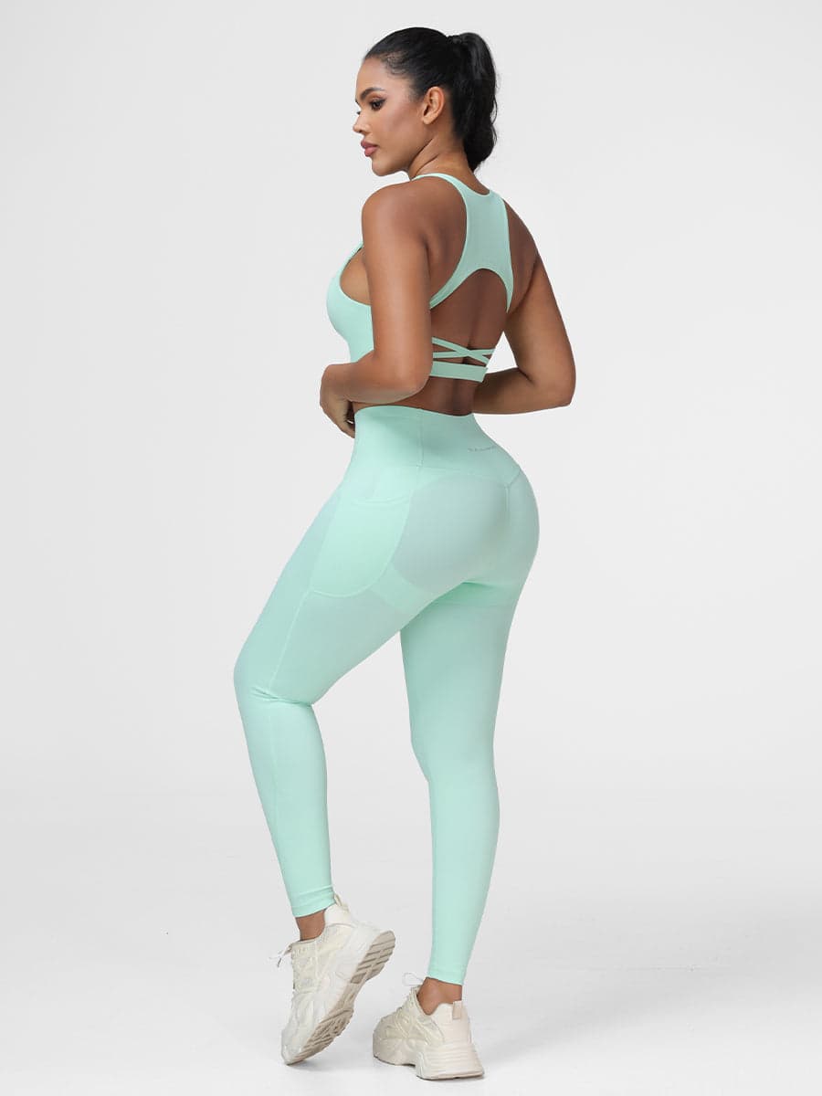 Flattering Gym Set with High-Support Bra and Booty-Lifting Leggings