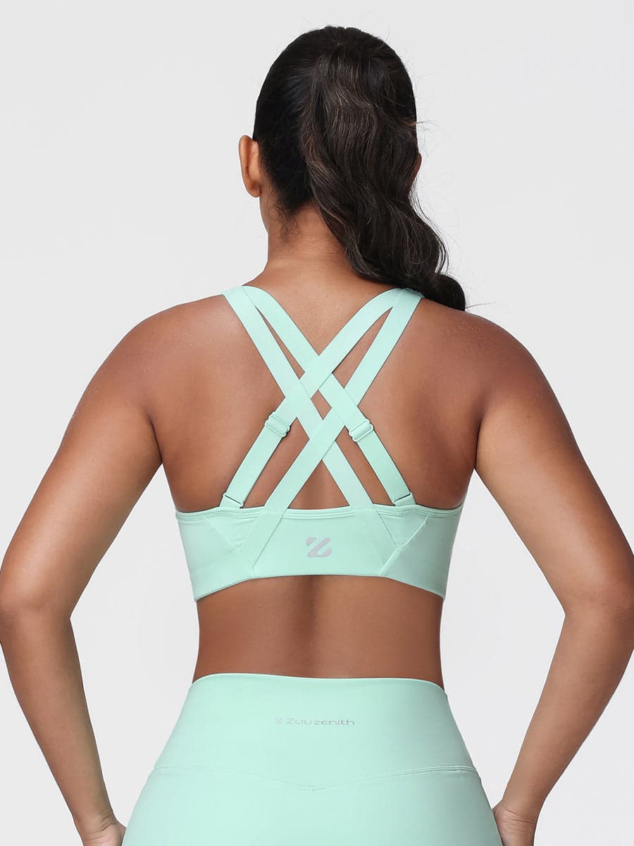 Zip Front Adjustable Strap Sports Bra – High Support Activewear