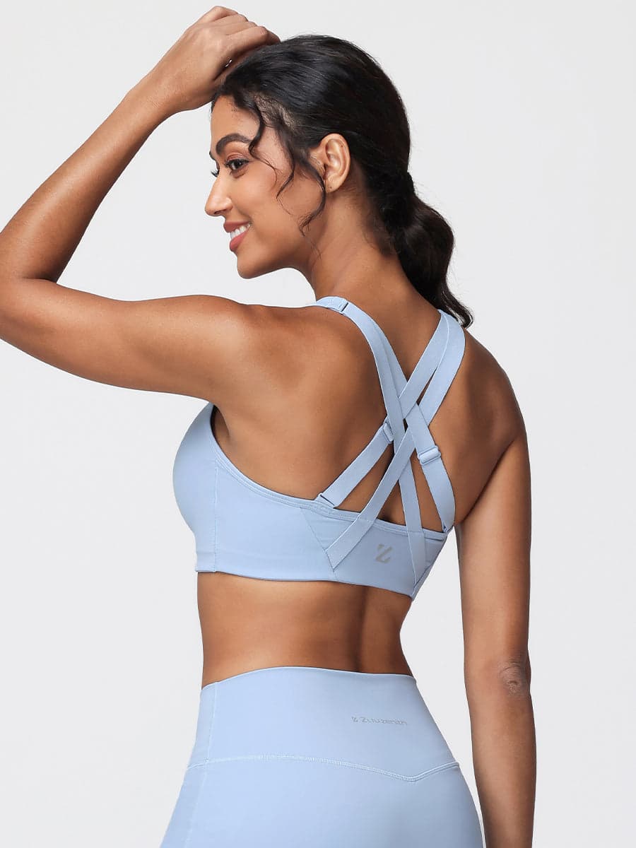 Zip Front Adjustable Strap Sports Bra – High Support Activewear
