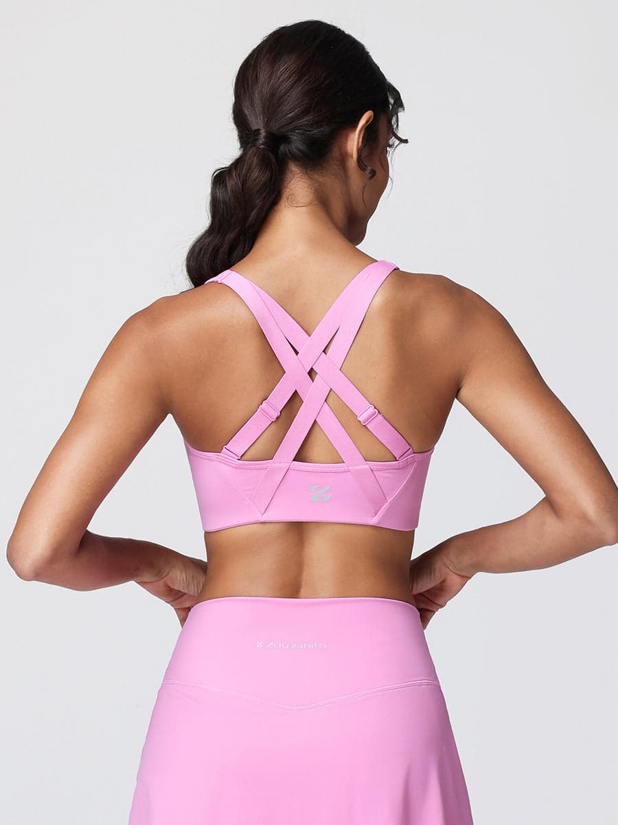 Zip Front Adjustable Strap Sports Bra – High Support Activewear