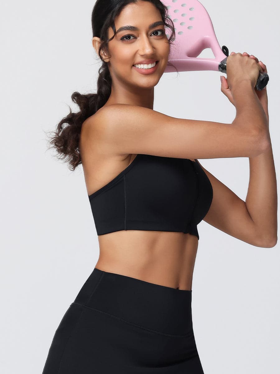 Zip Front Adjustable Strap Sports Bra – High Support Activewear