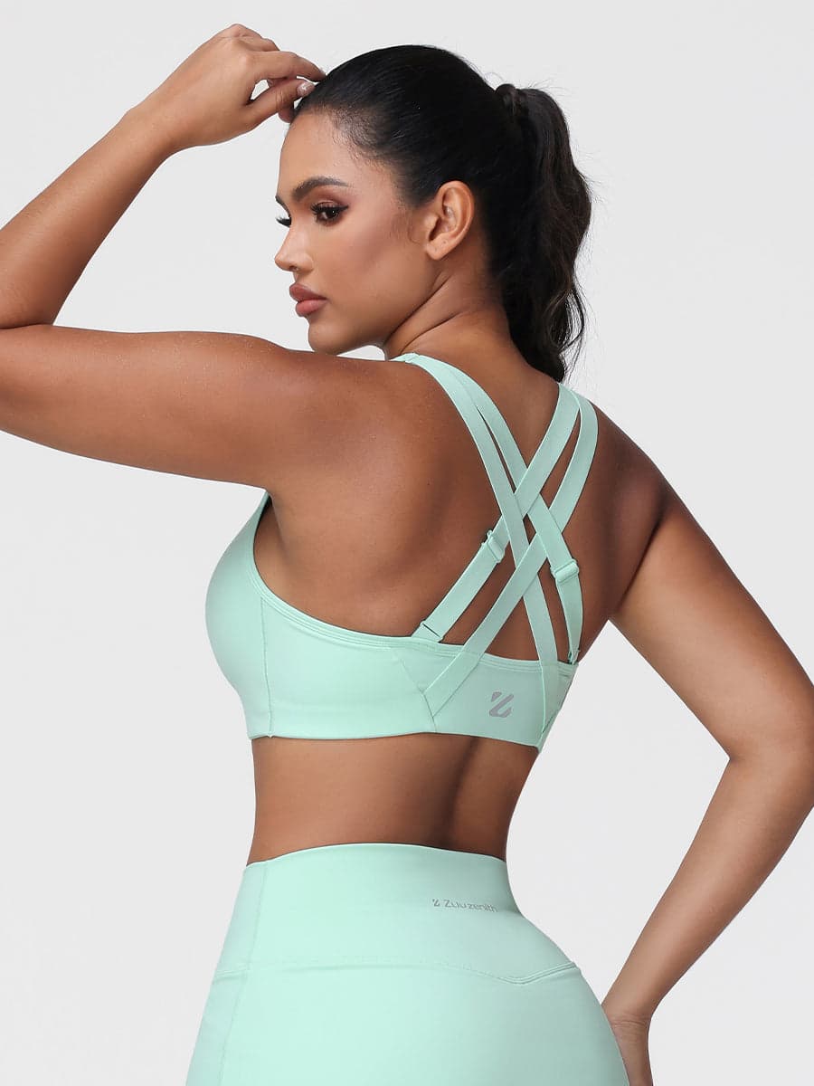 Zip Front Adjustable Strap Sports Bra – High Support Activewear