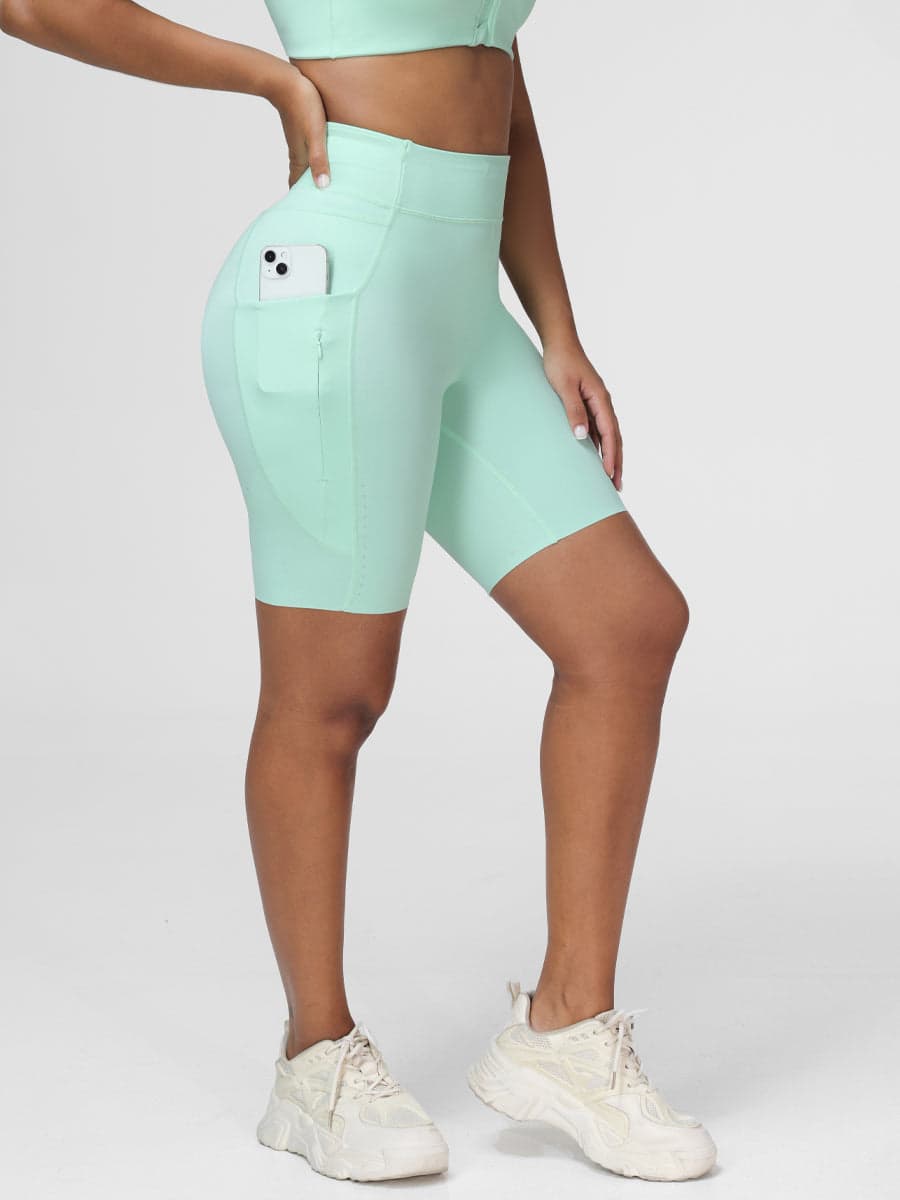 High-Support Zip Sports Bra & High-Waist Running Shorts Set