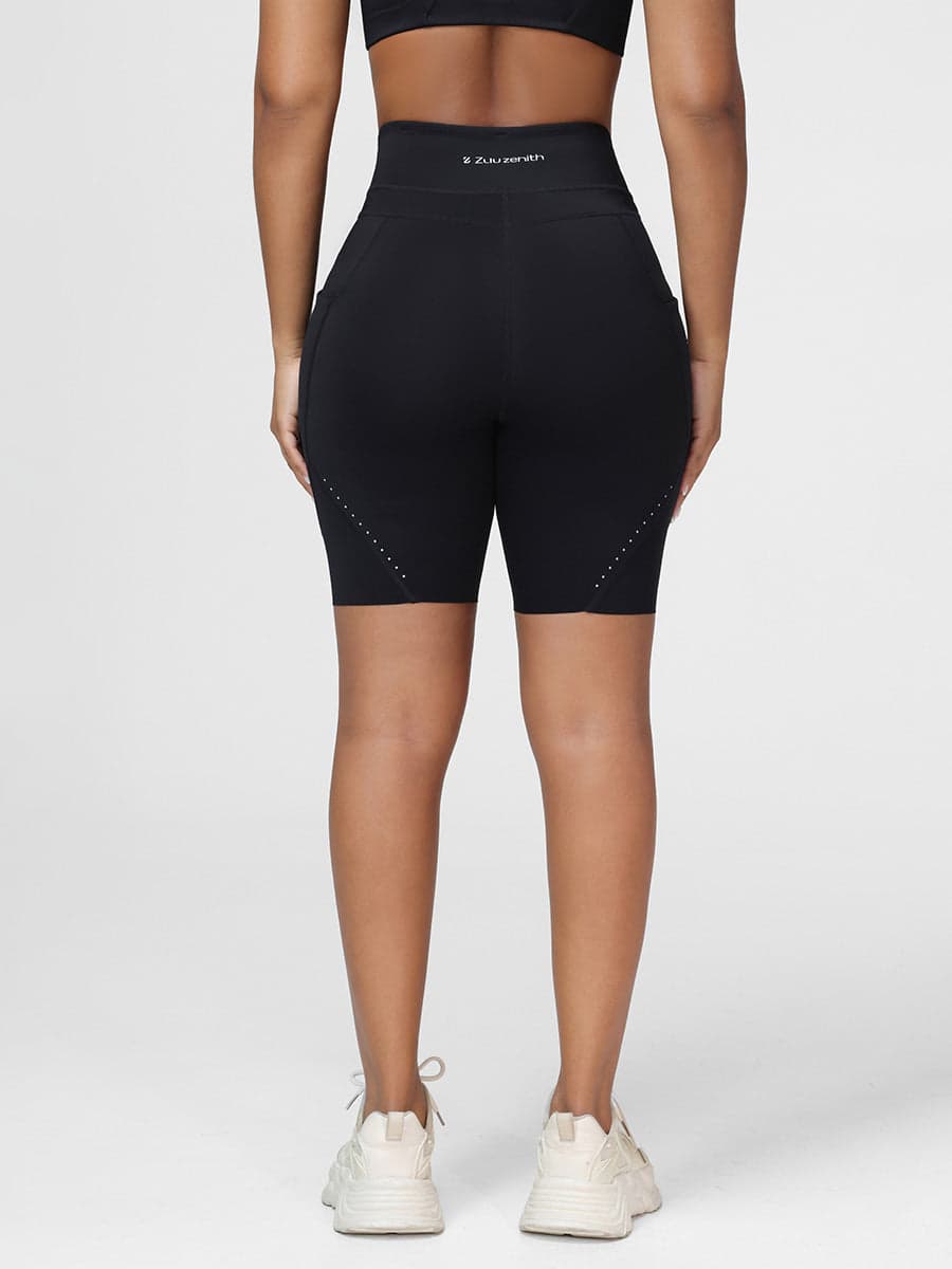 High-Support Zip Sports Bra & High-Waist Running Shorts Set