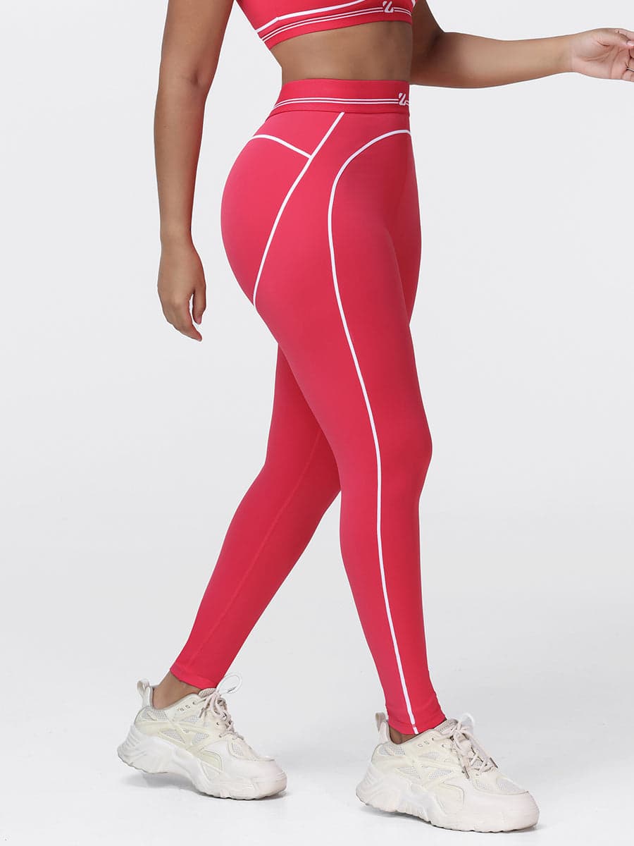 High Waisted Booty Sculpting Leggings for Women with Contrast Piping