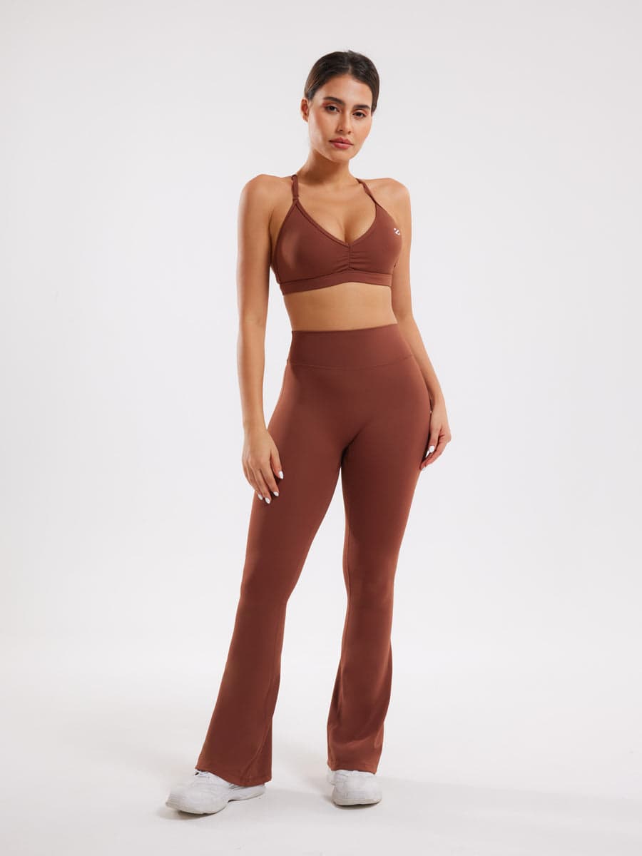 Workout Two Piece Outfits Flare Pants Tracksuit Sets