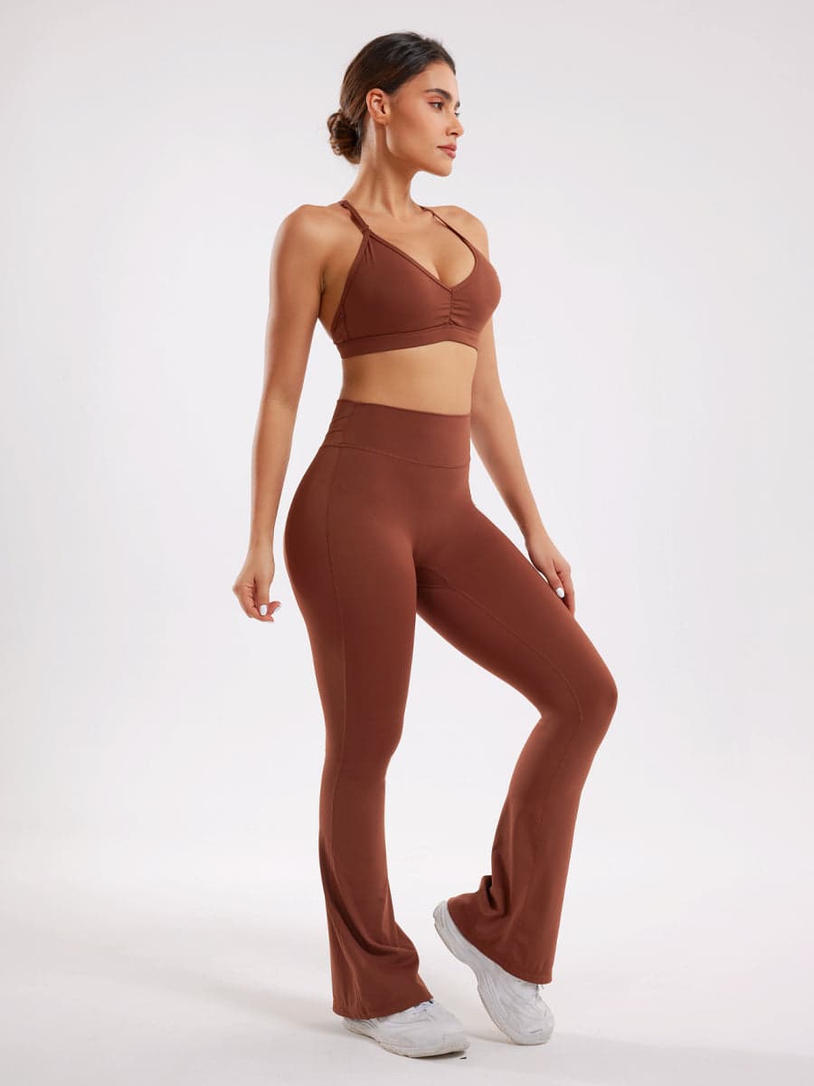 Workout Two Piece Outfits Flare Pants Tracksuit Sets