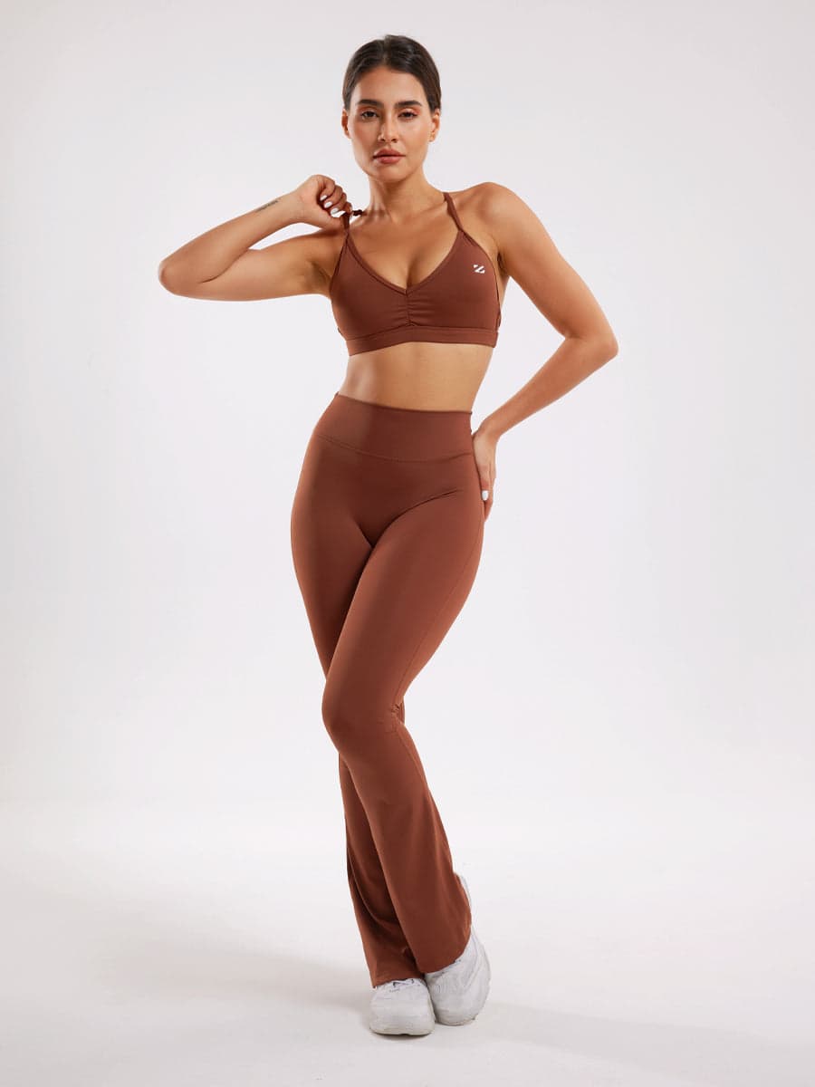 Workout Two Piece Outfits Flare Pants Tracksuit Sets
