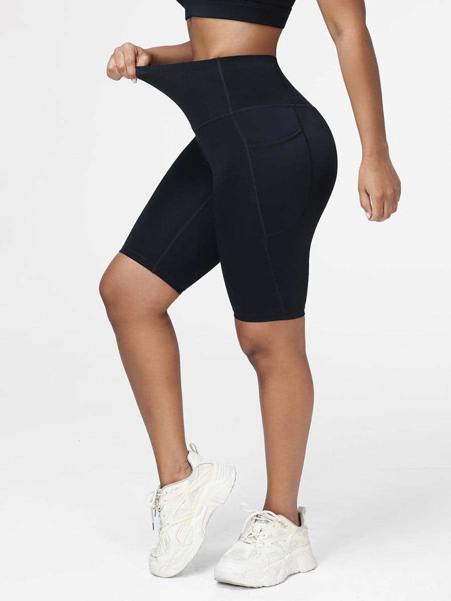 Supportive Sports Bra & Knee Length Tummy Control Shorts Workout Set