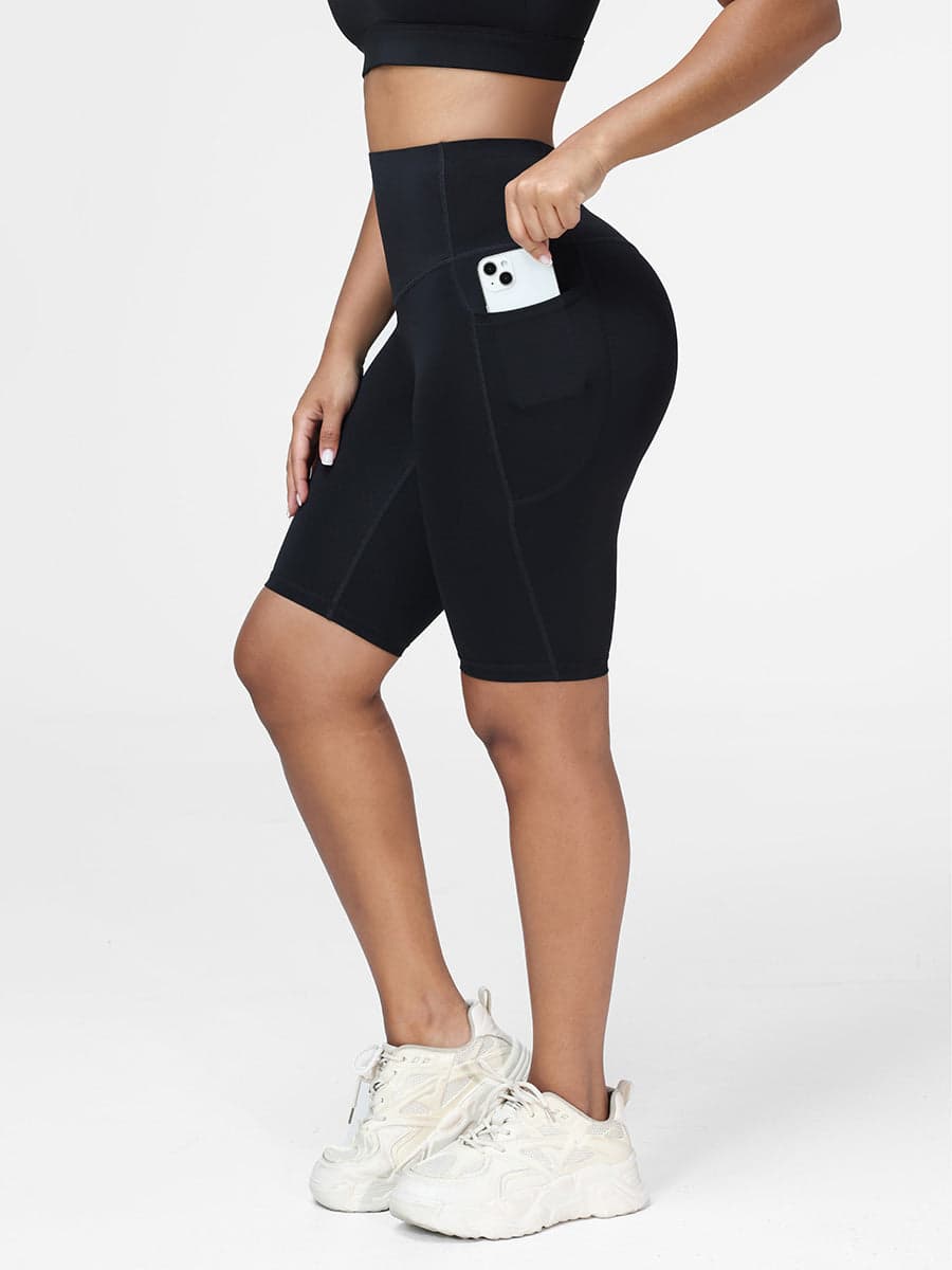 Supportive Sports Bra & Knee Length Tummy Control Shorts Workout Set