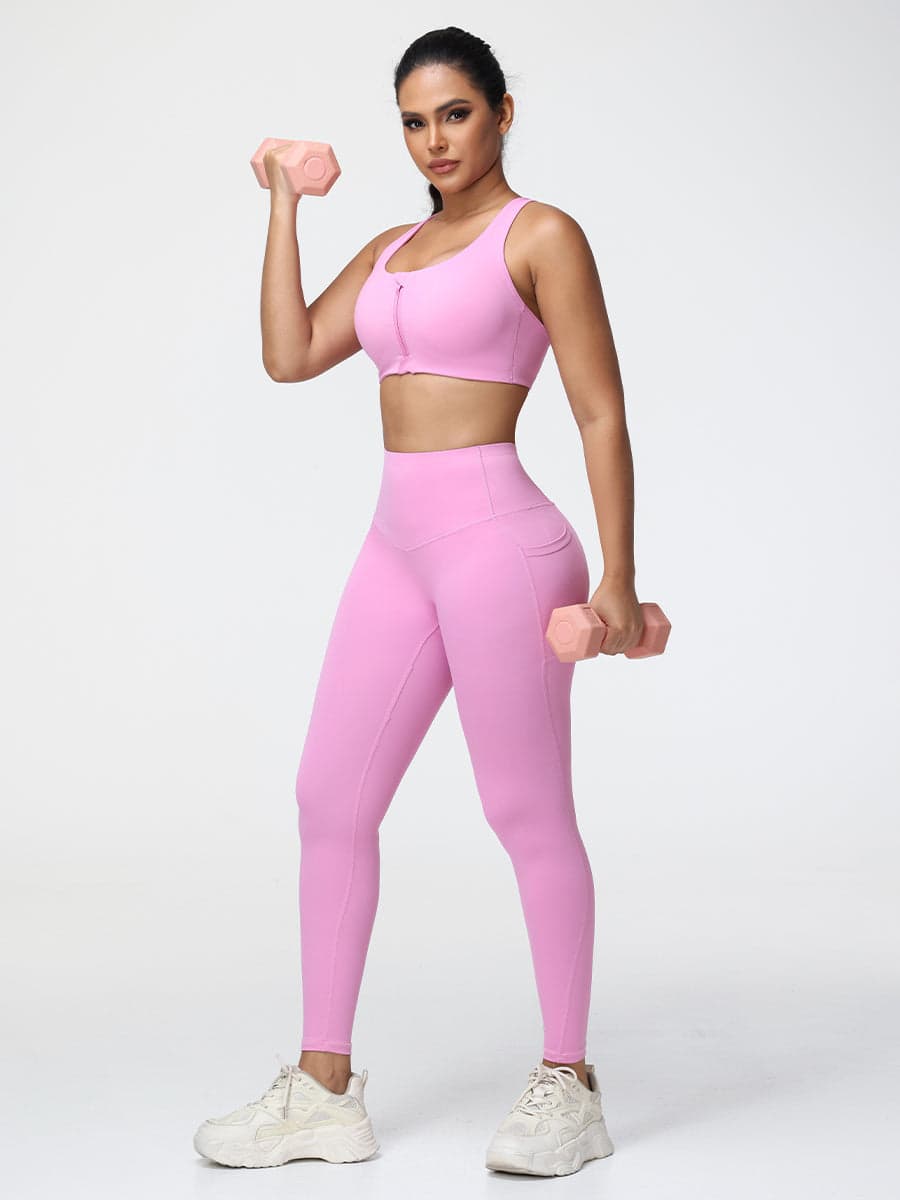 Zip-Front Sports Bra & Butt-Lifting Leggings Set