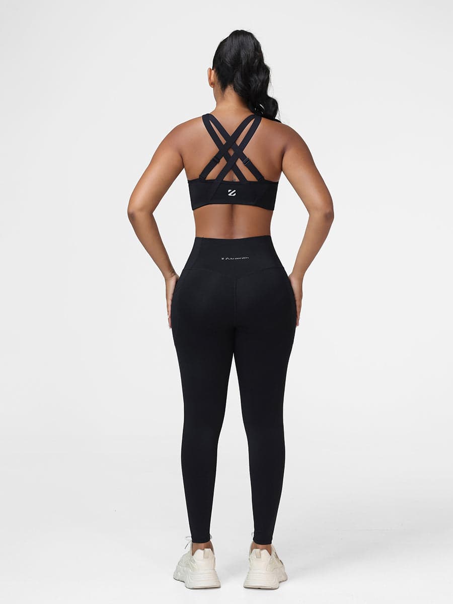Zip-Front Sports Bra & Butt-Lifting Leggings Set