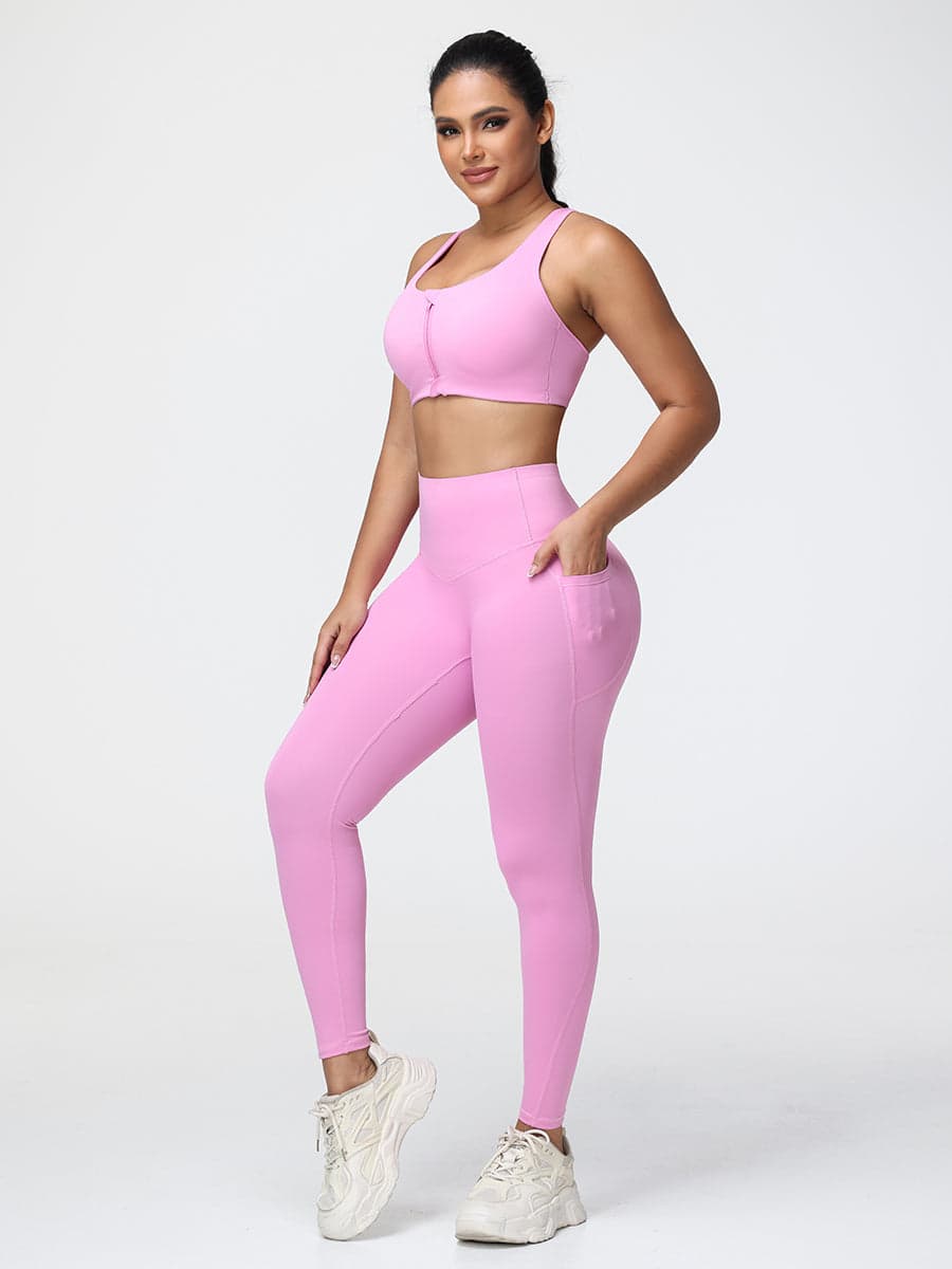 Zip-Front Sports Bra & Butt-Lifting Leggings Set