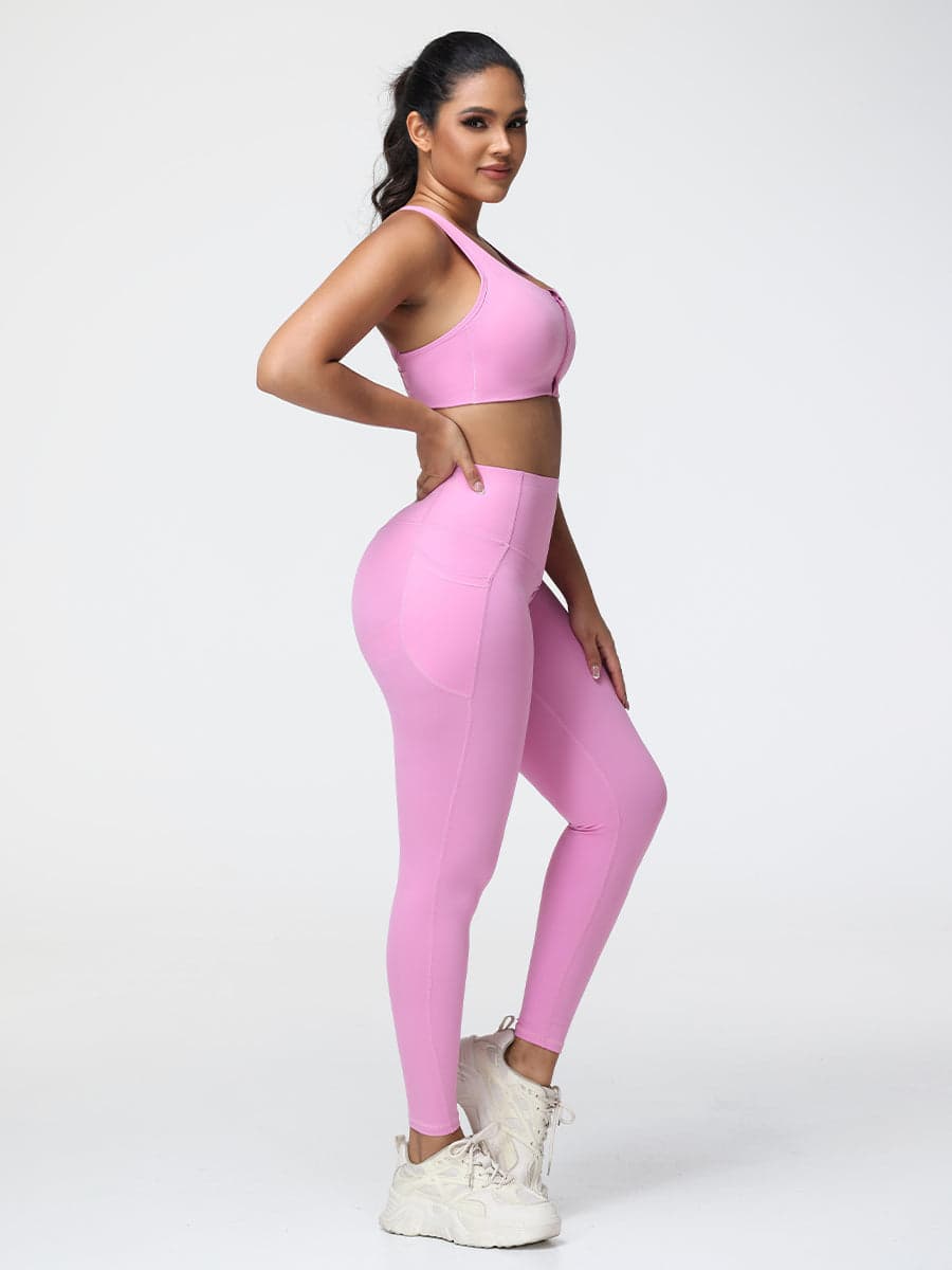 Zip-Front Sports Bra & Butt-Lifting Leggings Set
