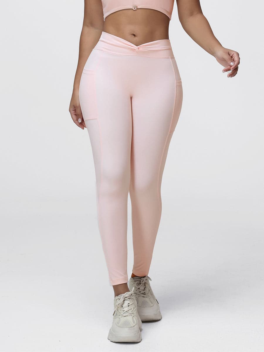 Twist Waist Sculpting Leggings with Pockets