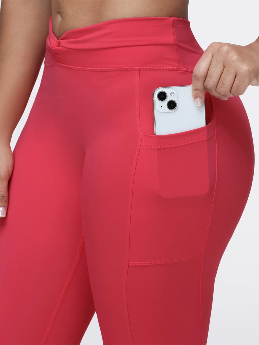 Twist Waist Sculpting Leggings with Pockets