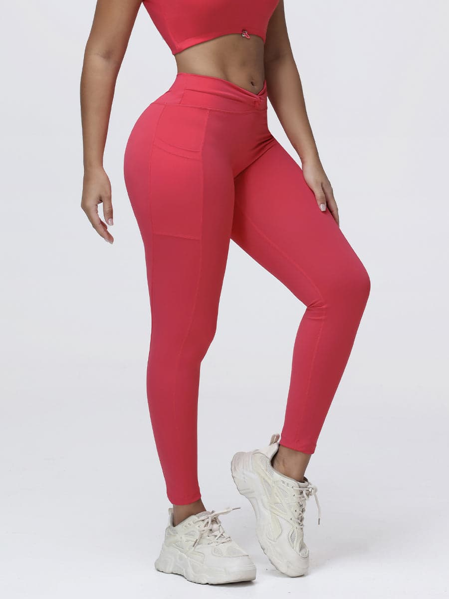 Twist Waist Sculpting Leggings with Pockets