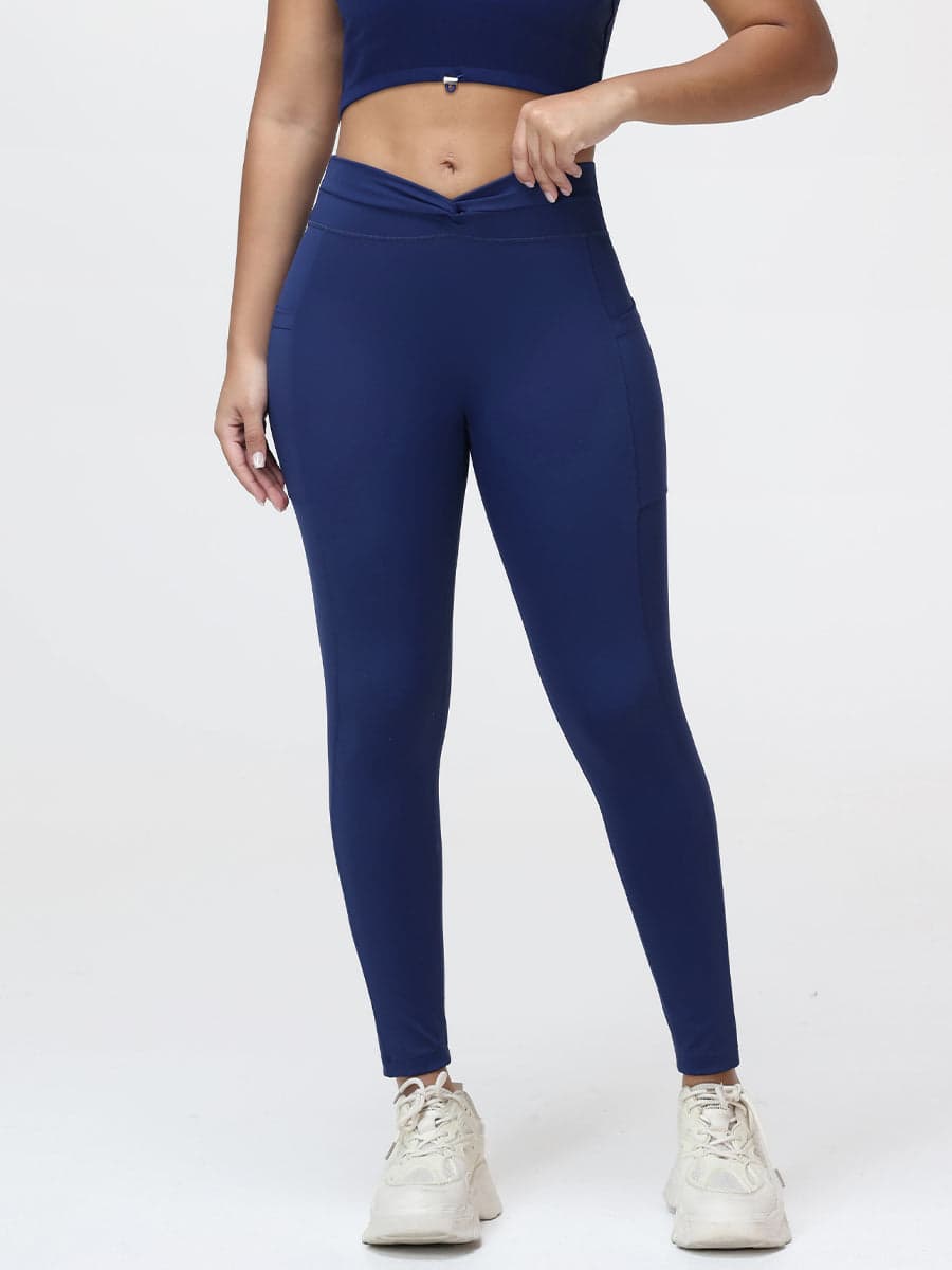 Twist Waist Sculpting Leggings with Pockets