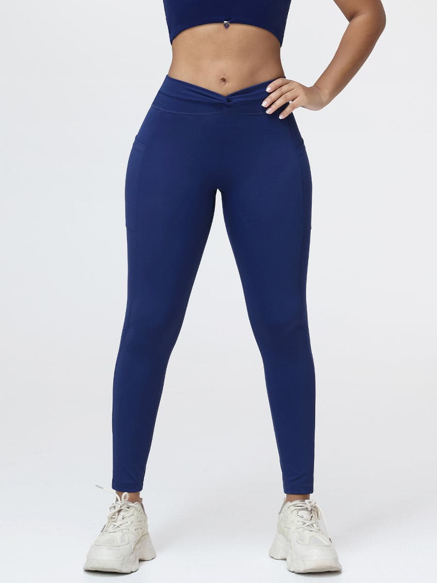 Twist Waist Sculpting Leggings with Pockets