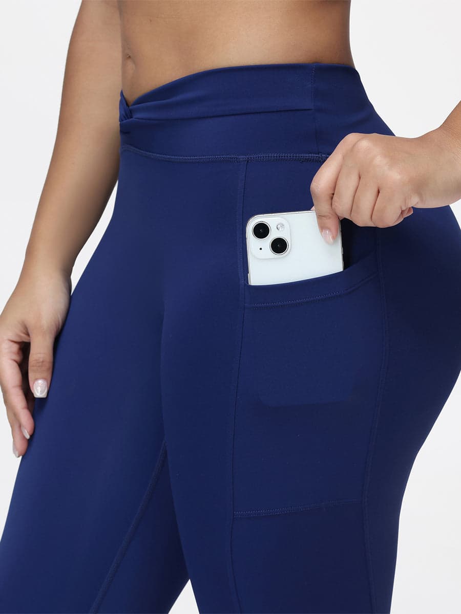 Twist Waist Sculpting Leggings with Pockets