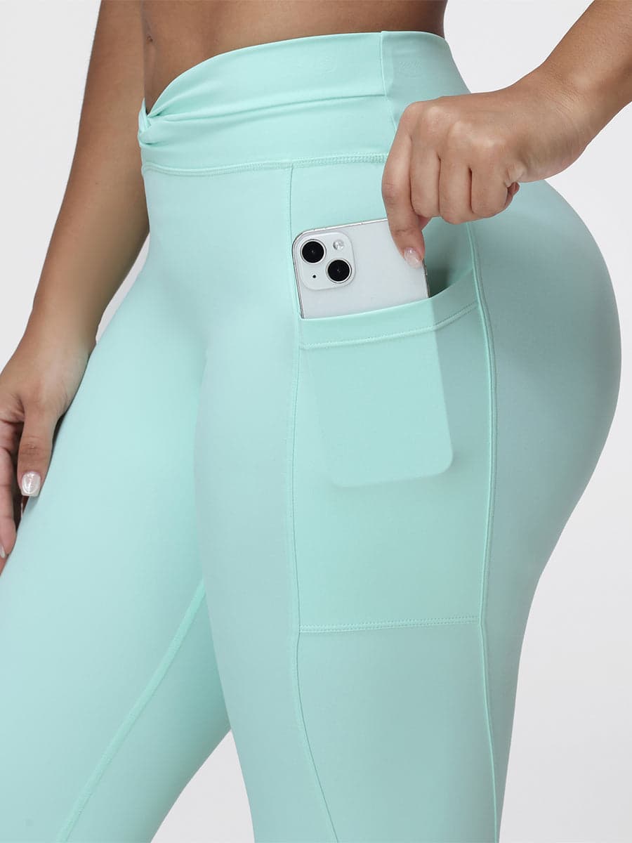 Twist Waist Sculpting Leggings with Pockets