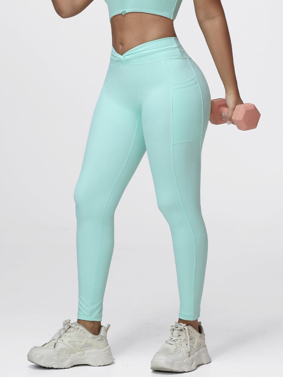 Twist Waist Sculpting Leggings with Pockets