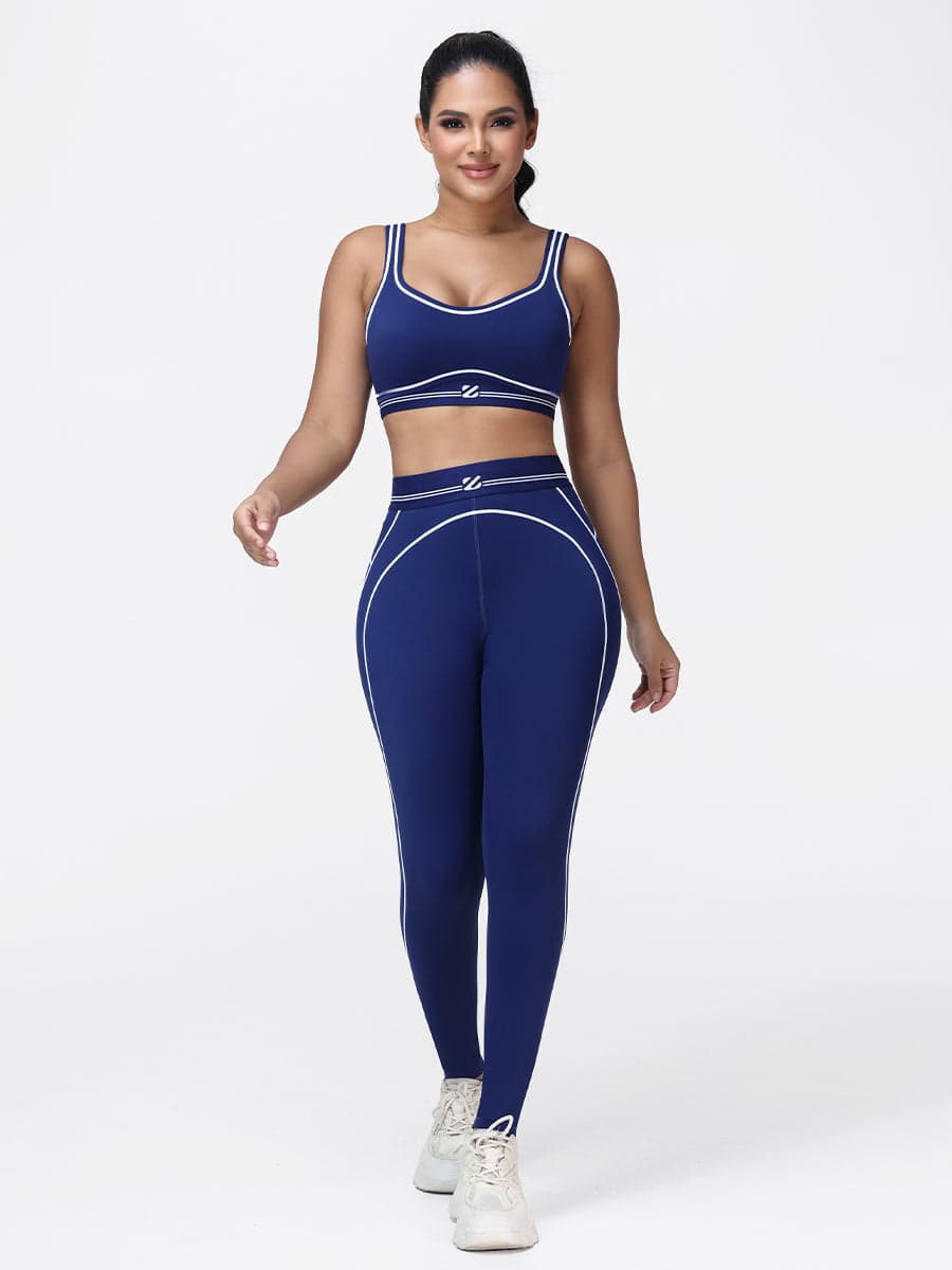 Contrast Piping Gym Set for Women